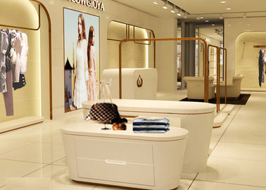 Beautiful White Color Retail Clothing Fixtures For Lady Clothing Display