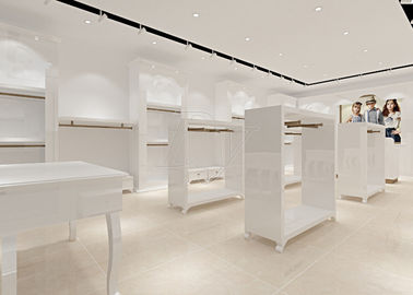 Retail Store Furniture / Children'S Store Fixtures White Lacquer Finished Surface