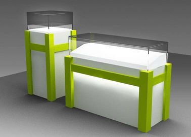 Commercial Custom Glass Display Cases With Locking Bottom Cabinet