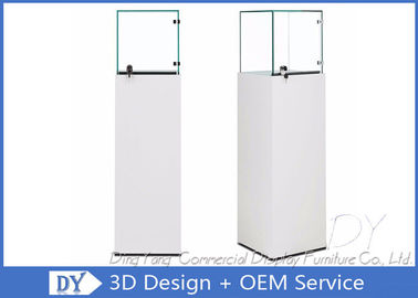 White Wooden Retail Glass Display Cabinets With Locks 400 X 400 X 1350MM