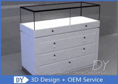 Standard Custom Glass Display Cases With Base Plinth / Drawers