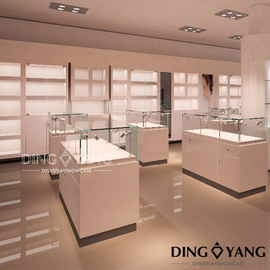 White Jewellery Shop MDF Showroom Display Cases