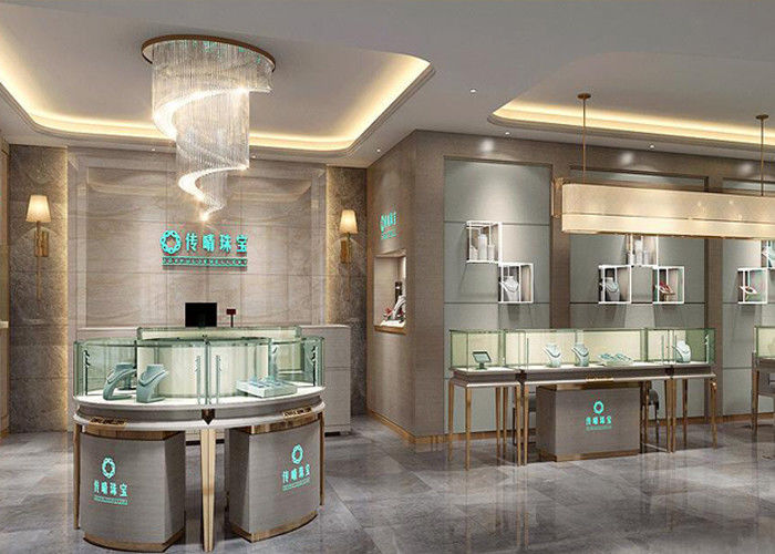 Luxury Modern Jewelry Shop Display Cabinets Jewellery Showroom