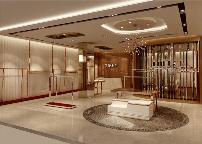 Modern Retail Display Fixtures Department Store Rose Gold Color Modern Retail Display Fixtures Department Store Rose Gold Color