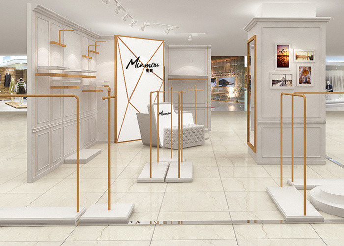 Durable Retail Clothing Fixtures / Store Display Fixtures White Painting Color