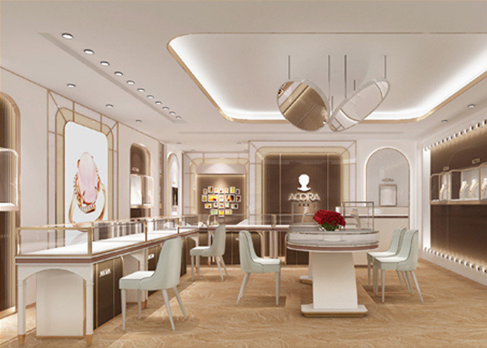 Beautiful Modern Retail Display Fixtures Made With Wooden Tempered