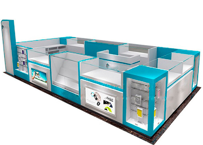 Standard Glass Cell Phone Display Case / Mobile Phone Kiosk With LED