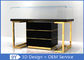 Custom Commercial Mirror Gold Jewelry Display Case With Cabinet