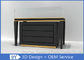 Black Commercial Gold Shop Glass Counter with MDF Wood + Tempered Glass + Lights