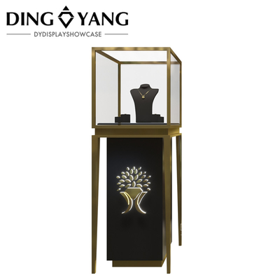 Strong Survivable Glass Jewellery Display Counter With Logo led lights
