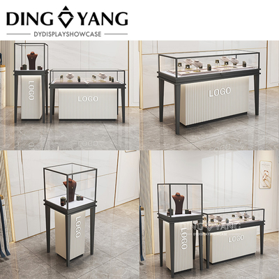 Custom Made Fashion Black White Jewelery Counters  Beauty Design Style Durable Sophisticated Enclosed Storage Area