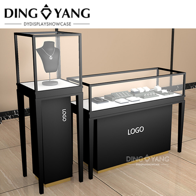 Fashion Beautiful Appearance Firm Structure Jewelry Display Store Counter With Low Power Consumption Lights Systems