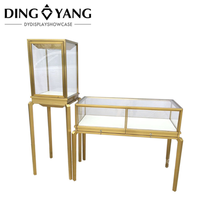 Fashion Modern Simple Popular Golden Jewellery Shop Counter Furniture , Beautiful Appearance Firm Structure