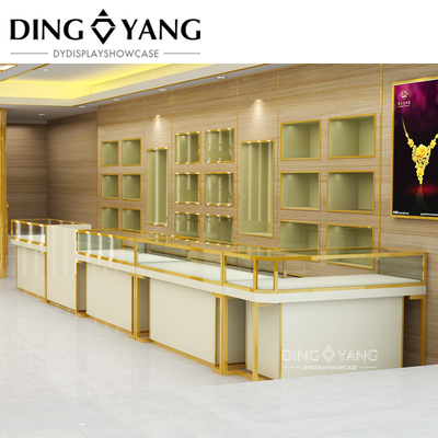 Simple Fashion Golden Jewellery Display Counter No Installation And Can Be Used Directly