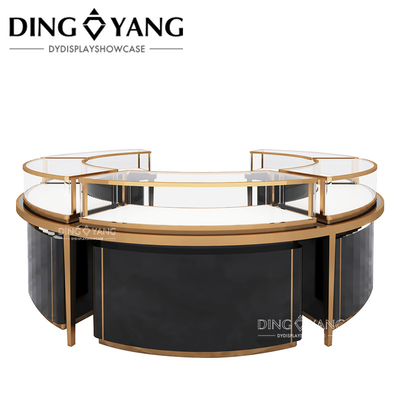 Manufacturer Supplier, Round Center Island Fashion Custom Made Jewellery Display Cabinet, Glass Top Jewelry Showcases