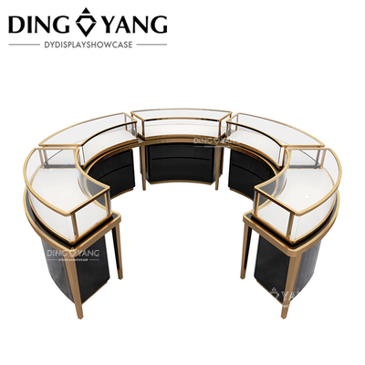 Manufacturer Supplier, Round Center Island Fashion Custom Made Jewellery Display Cabinet, Glass Top Jewelry Showcases