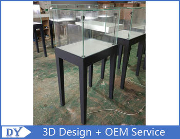 Manufacturer supplier modern simple style wooden gray color museum exhibit cases with lights