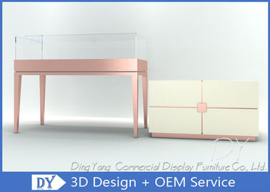 S/S + MDF + Glass + Lights Gold Jewellery Showroom Interior 3D Design