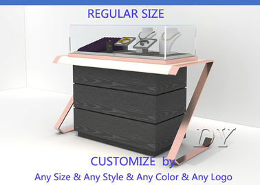 Smart Fashionable Glass Jewelry Store Counter With Wood Storage 1200 X 550 X 950MM