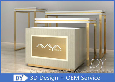 Easy Install Jewelry Showcase Display , MDF Wooden SS Jewellery Shop Display Counters
