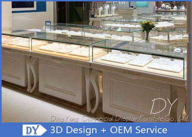 Modern Custom Wooden Lockable Jewelry Display Cases For Retail Shop