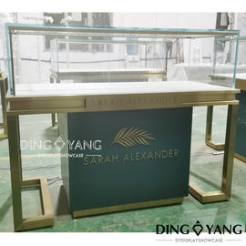 Green/Gold Color Combination for Our Showroom Display Cases Eye-Catching and Elegant
