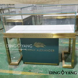 Green/Gold Color Combination for Our Showroom Display Cases Eye-Catching and Elegant