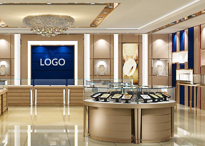 Jewellers Showroom Jewelry Display Cases Beige With Lacquer