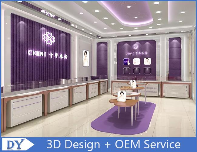 Rose Gold Stainless Steel Showroom Display Cases / Jewellery Display