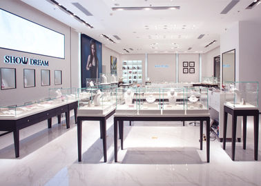 OEM Showroom Display Cases , Fashion Jewellery Shop Interior Design Plans