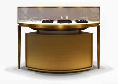 Luxury Veneer Stainless Steel Jewellery Shop Display Counters / Jewellery Display Cases