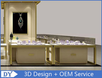 OEM Custom Luxury Glass Jewelry Showcase Counter With Led