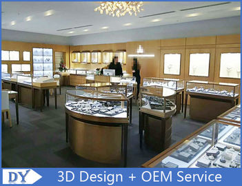 Elegant S / S Store Jewelry Display Cases 3D Design Beige + Matte White