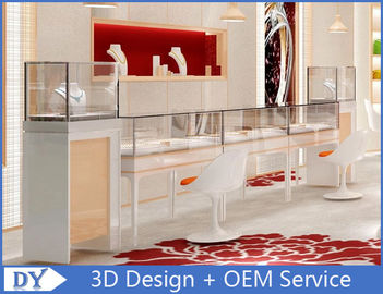 OEM Easy Install Wood Glass Jewelry Display Cases / Jewelry Showcases For Retail Shop