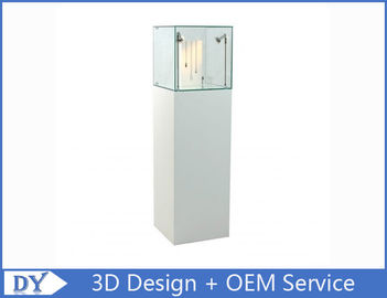 Museum Exhibition Custom Glass Jewelry Display Case With Wooden Base