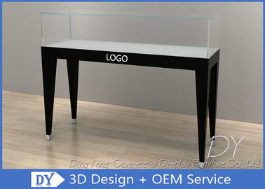 Simple Wood Glass Jewellery Display Counter For Exhibition With Customized Logo