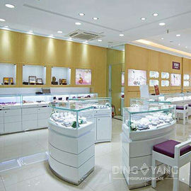 White Round Countertop Jewelry Display Cases Simple Beautiful And Practical