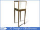 Manufacturer oem top grade fully assemble  brush stainless steel glass pedestal display stand with lights