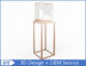 OEM manufacturing high end stainless steel museum pedestal display case with led spot lights