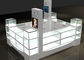 Watch Custom Mall Kiosk Crystal Glass Combine Wood With LED Spot Lights