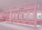 Europeanism Pink Coating Showroom Display Cases Pre - Assembled Structures