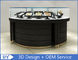 Curve Wood Black Lighted Jewelry Display Case / Jewellery Display Cabinets