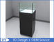 Glossy Black Custom Glass Jewelry Display Case , Square Display Pedestals With Cabinet