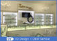 Glossy White Store Jewelry Display Cases , Fully Pre - Assembly Jewellery Shop Showcase