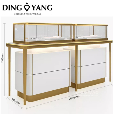 Floor Standing Modern Fashion Jewelry Display Cases with bright led lights