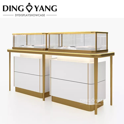 Floor Standing Modern Fashion Jewelry Display Cases with bright led lights