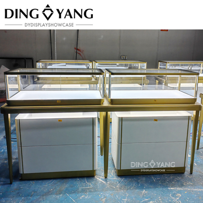 Custom Made Fashion Jewellery shop counter , Beautiful Appearance Firm Structure With Highly Transparent Tempered Glass