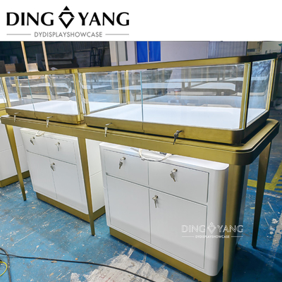 Custom Made Fashion Jewellery shop counter , Beautiful Appearance Firm Structure With Highly Transparent Tempered Glass