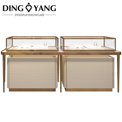 Custom Made Fashion Jewellery shop counter , Beautiful Appearance Firm Structure With Highly Transparent Tempered Glass