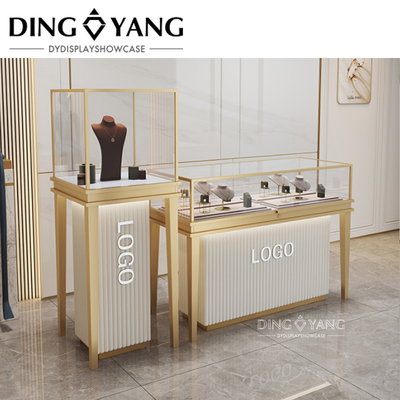 Custom Made Fashion Black White Jewelry Counters Beauty Design Style Durable Sophisticated Enclosed Storage Area